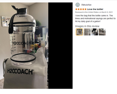 H2OCOACH - Boss Water Bottle - 1 Gallon - Treat Yo Self! - Straw - 128 oz - Two Lids - Transparent w. Pink