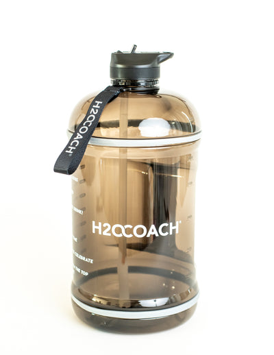 Gallon Water Bottle with Straw- BPA Free - 128 oz - Two Lids - H2OCoach