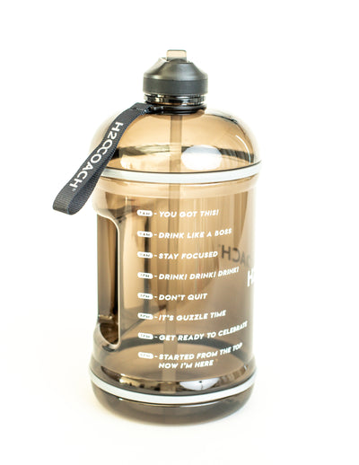 Gallon Water Bottle with Straw- BPA Free - 128 oz - Two Lids - H2OCoach