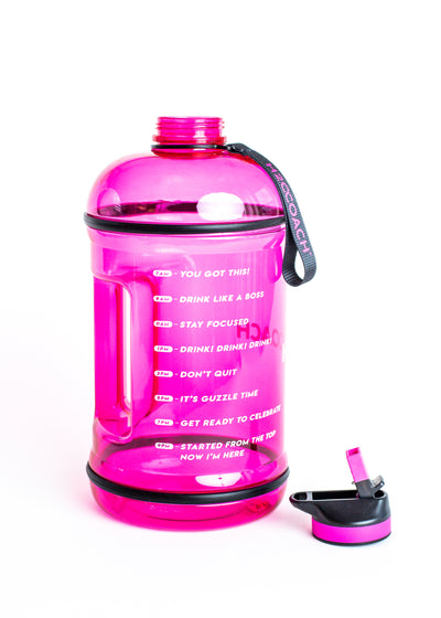 Gallon Water Bottle with Straw- BPA Free - 128 oz - Two Lids - H2OCoach