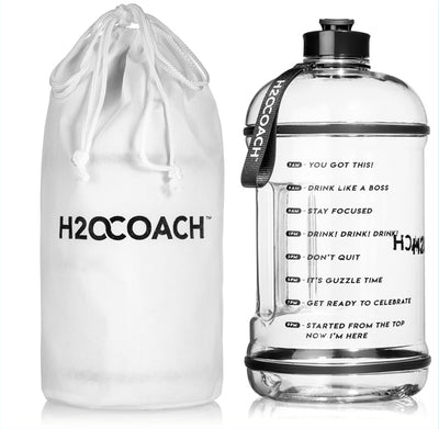 Gallon Water Bottle - BPA Free - 128 oz - Two Lids -H2OCoach