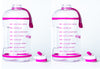 H2OCOACH - Boss Water Bottle - 1 Gallon - Treat Yo Self! - Straw - 128 oz - Two Lids - Transparent w. Pink