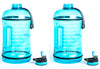 Gallon Water Bottle with Straw- BPA Free - 128 oz - Two Lids - H2OCoach