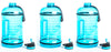 Gallon Water Bottle with Straw- BPA Free - 128 oz - Two Lids - H2OCoach