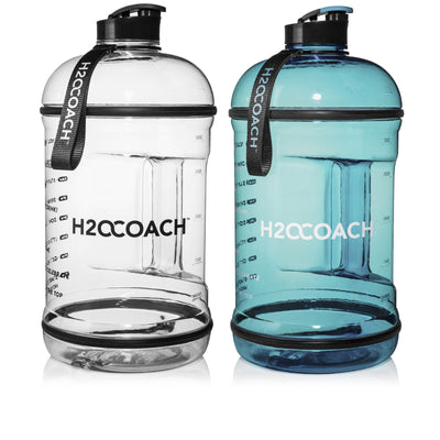 H2OCOACH One Gallon Set - TRANSPARENT w. BLACK & Blue -2 Quantity