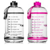 H2OCOACH One Gallon Water Bottle Set - BPA Free - 128 oz -  Transparent w. Black & Pretty N Pink