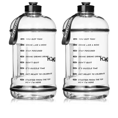 H2OCOACH One Gallon Set - TRANSPARENT w. BLACK -2 Quantity