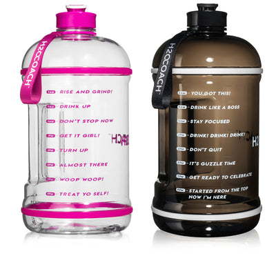 H2OCOACH One Gallon Water Bottle Set - BPA Free - 128 oz - Pretty N Pi